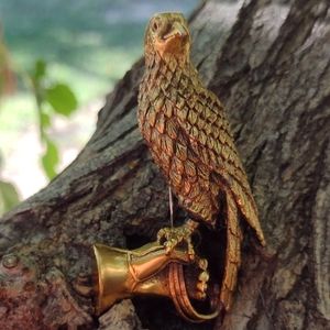Vintage TORTOLANI Gold Plated Falcon Bird Brooch